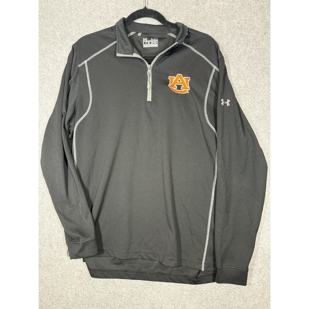 Under Armour Auburn Tigers Mens M 1/4 Zip Pullover AllSeasonGear Black UM7196999
